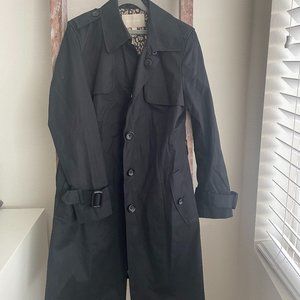 Banana Republic Black Mid-Length Trench Coat